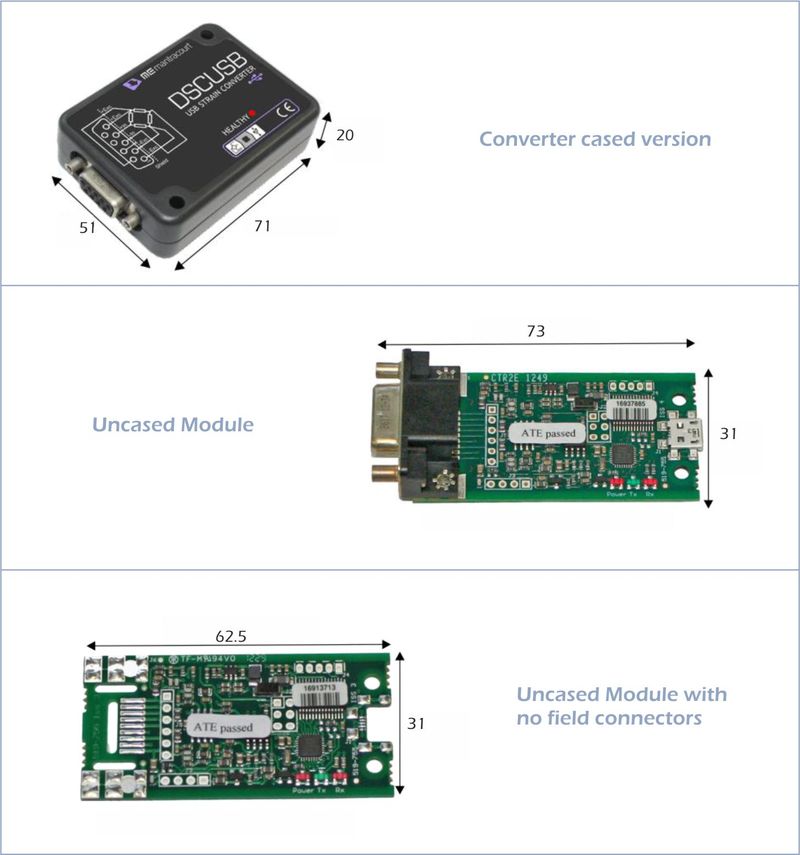 dscusb module dimensions